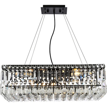 Elegant Lighting Maxime 24 Inch Black Chandelier V2034D24BK/RC